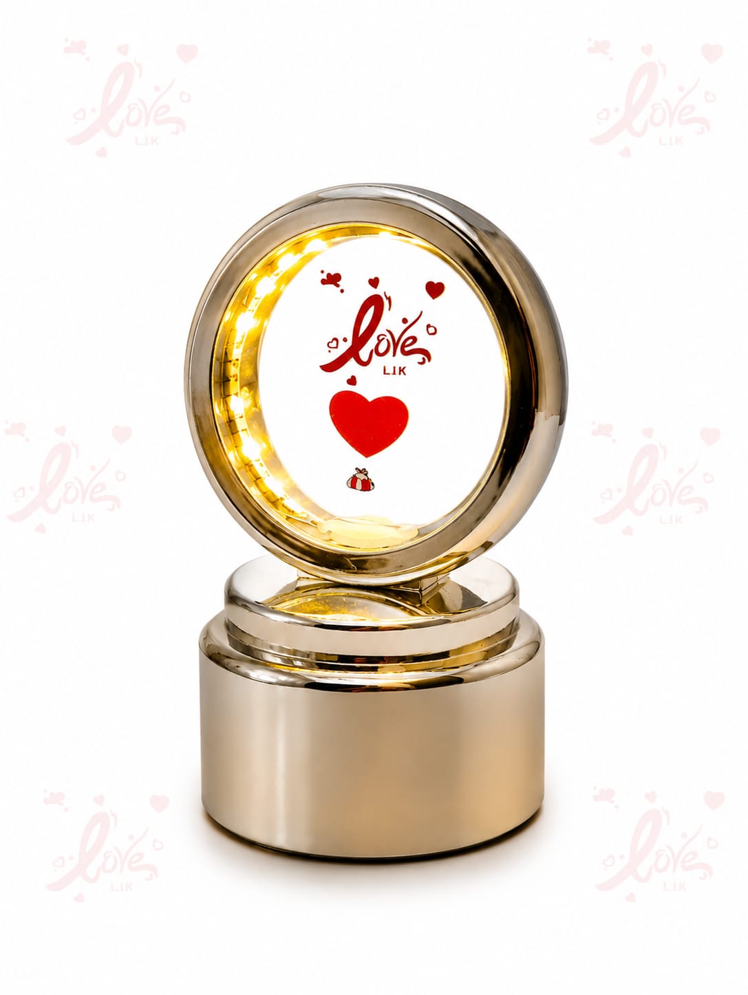 Romantic Glowing Crystal Heart LED Showpiece