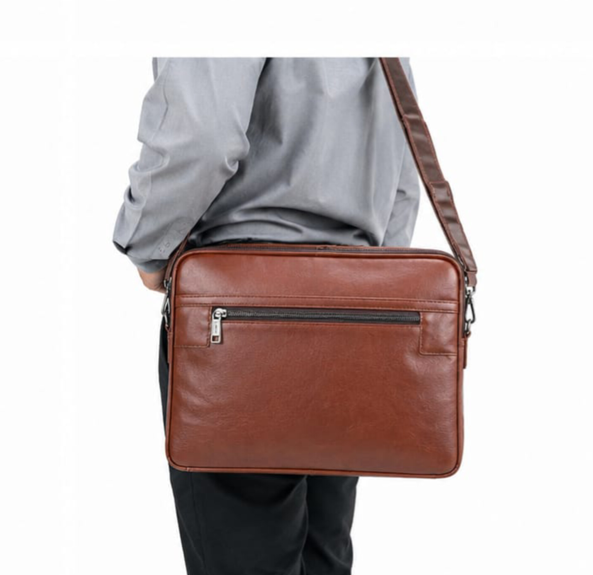 Executive PU Leather Laptop Briefcase & Messenger Bag