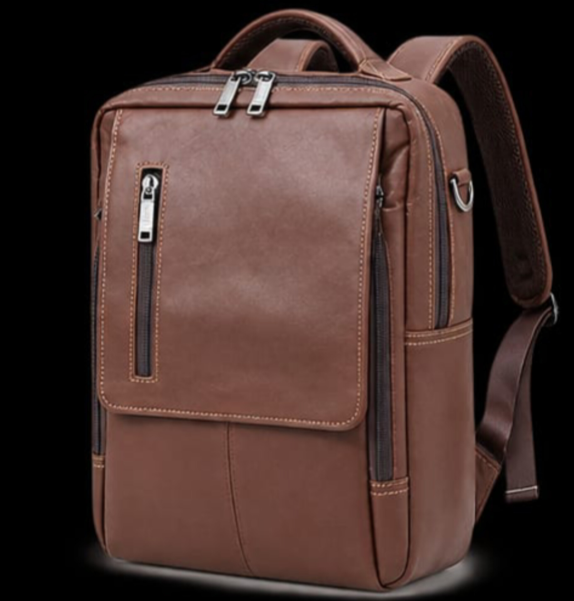 Premium Vintage Leather Slim Laptop Backpack
