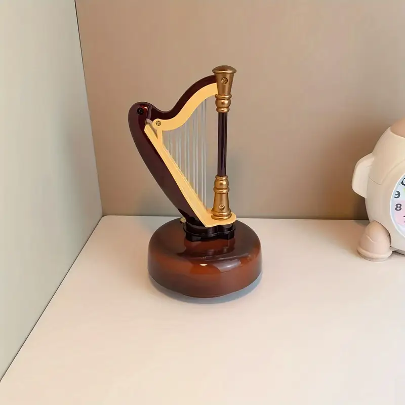 Vintage Miniature Harp Music Box
