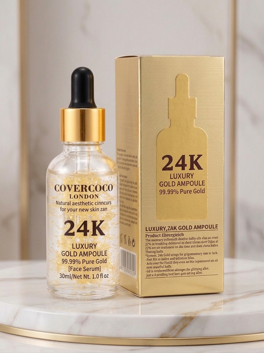 COVERCOCO London 24K Luxury Gold Ampoule Face Serum (30ml) — ২