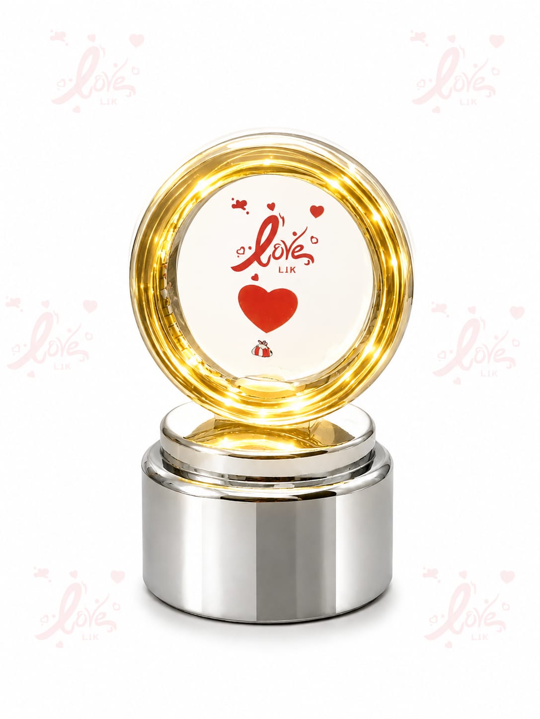 Romantic Glowing Crystal Heart LED Showpiece — ৩