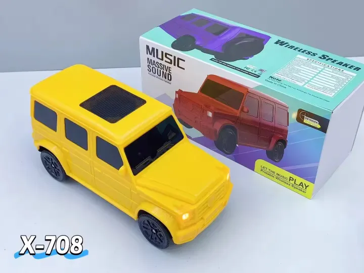 New Wireless Speaker Car Designs Music Massive Sound Promotional Gift Large G X-708 Car Shape Portable Home Fm Radio Bluetooth Wireless Speaker Children' — ৩