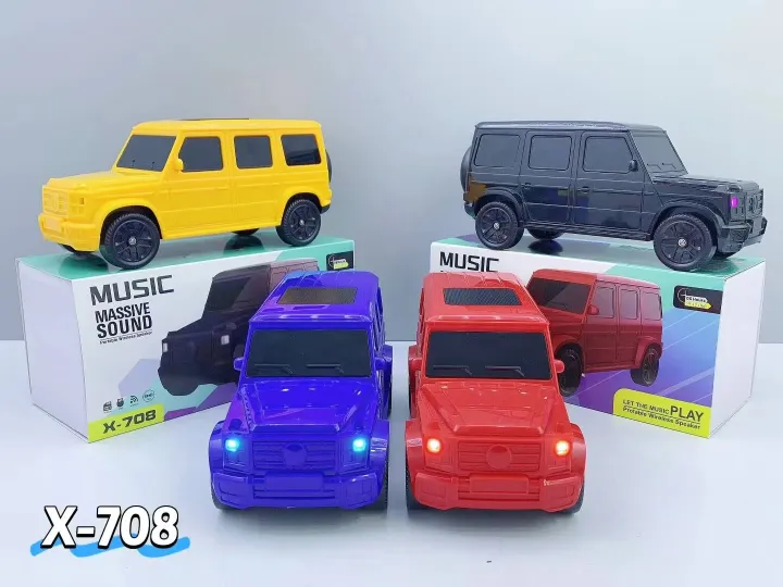 New Wireless Speaker Car Designs Music Massive Sound Promotional Gift Large G X-708 Car Shape Portable Home Fm Radio Bluetooth Wireless Speaker Children' — ২