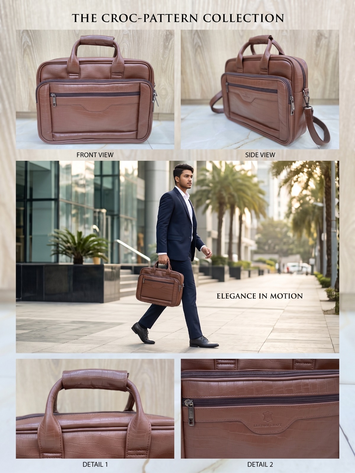 Premium Executive Leather Briefcase & Messenger Bag — ৪
