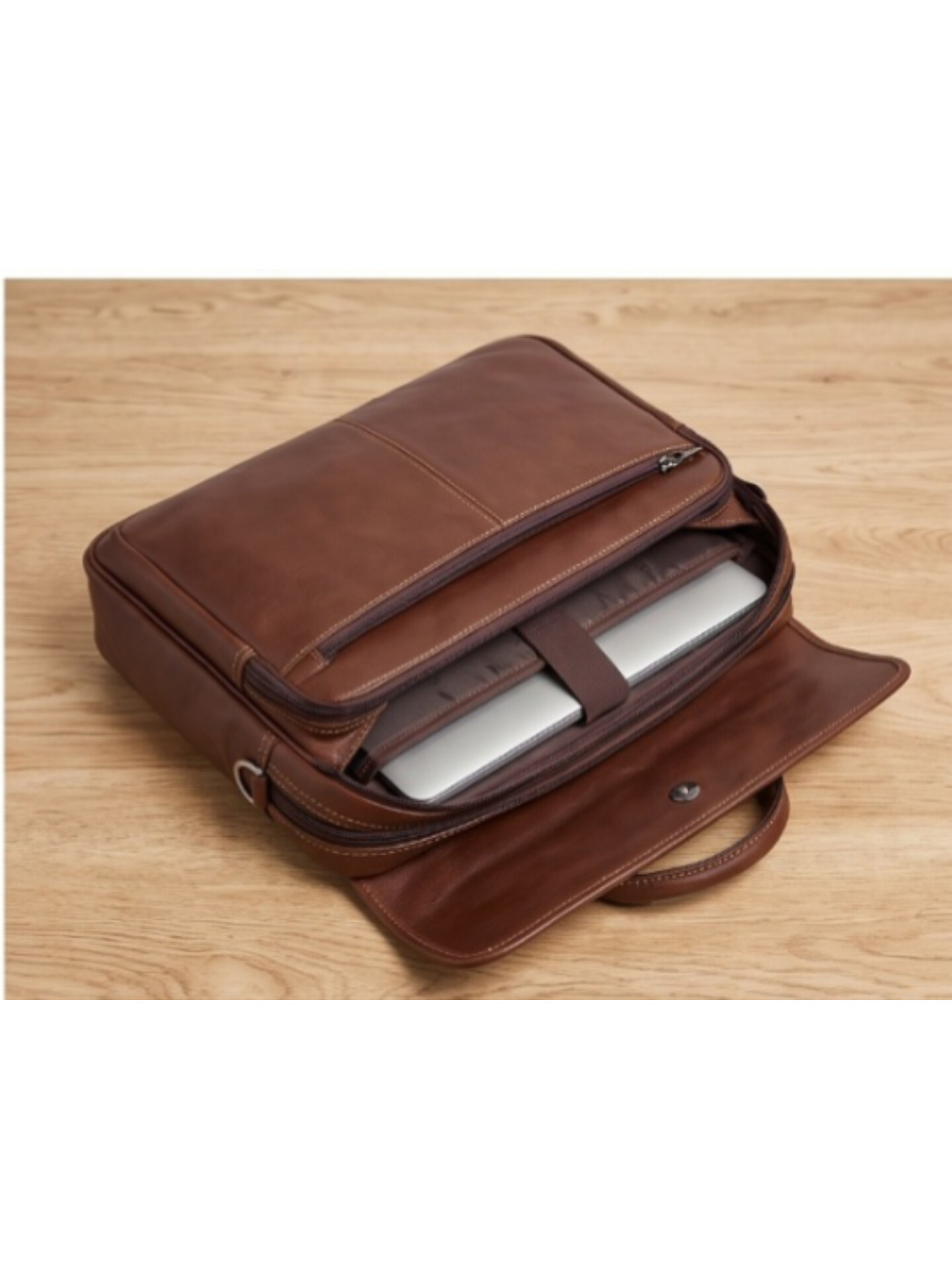 Premium Vintage Leather Laptop Briefcase — ৩