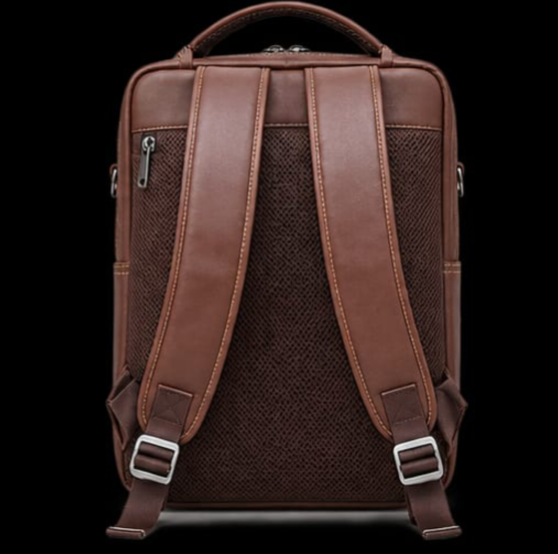 Premium Vintage Leather Slim Laptop Backpack — ৩