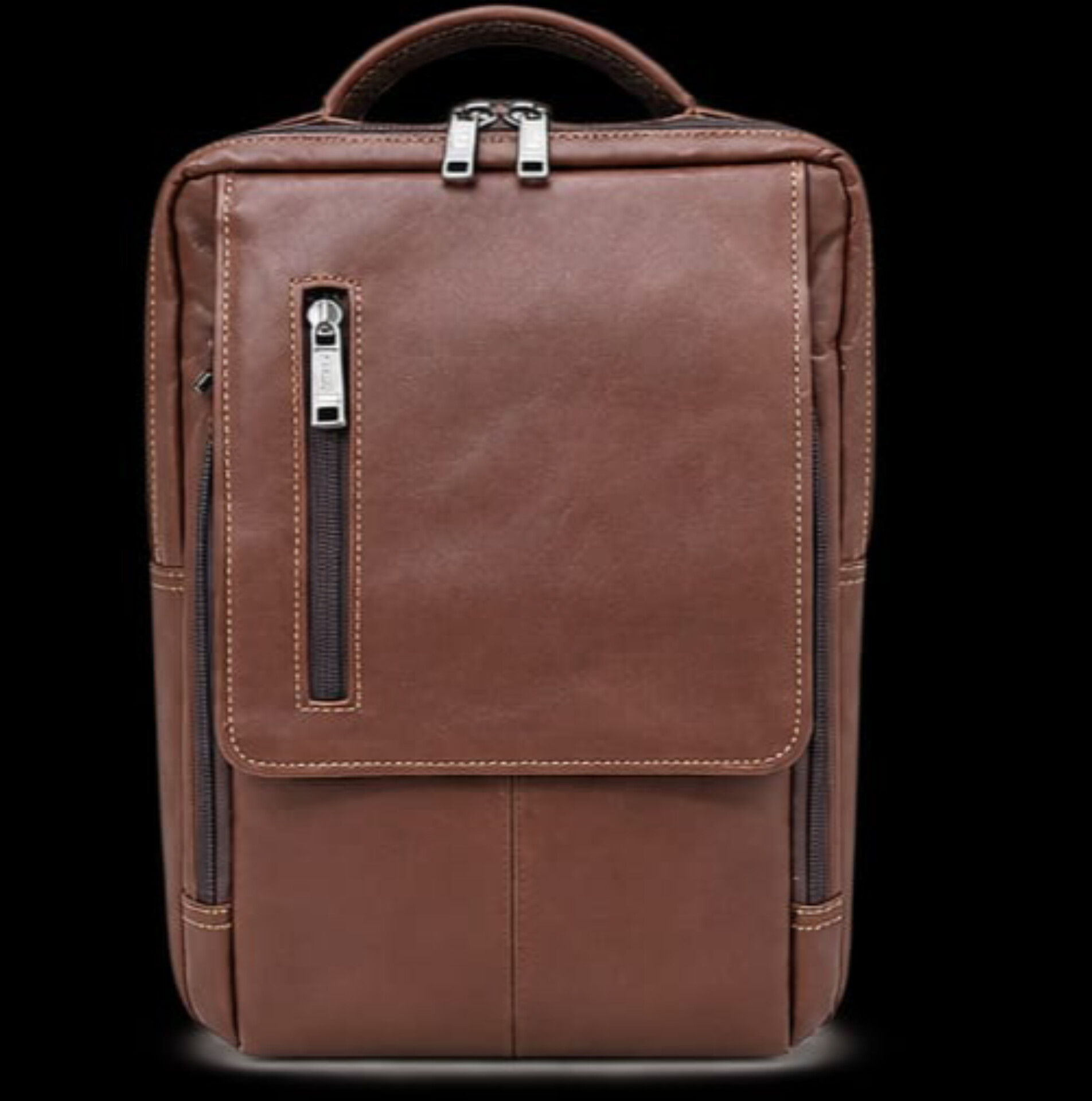 Premium Vintage Leather Slim Laptop Backpack — ২