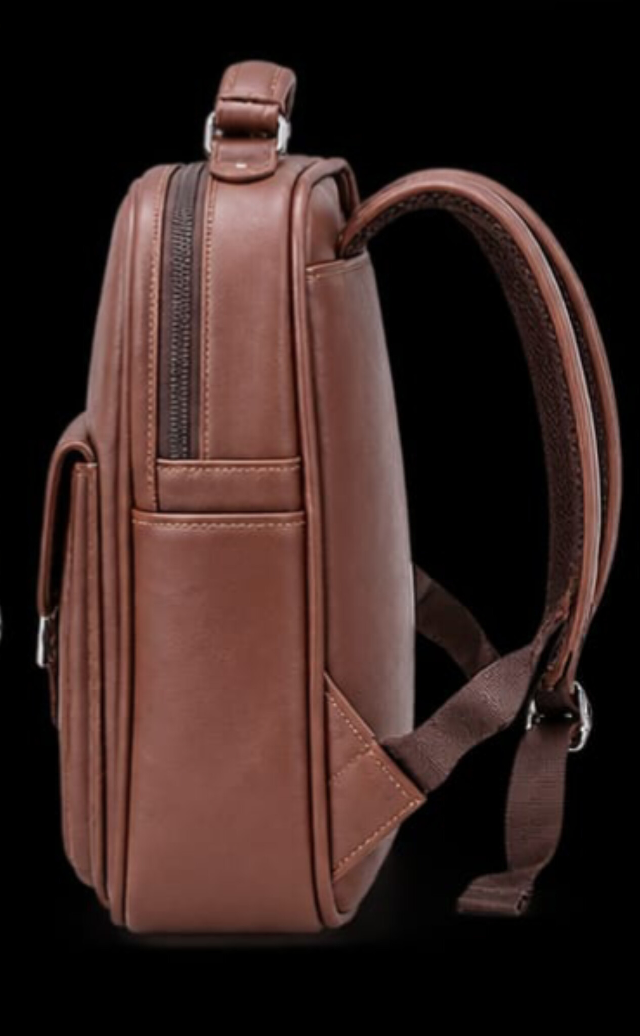 Premium Vintage Leather Backpack – Classic Brown — ৩