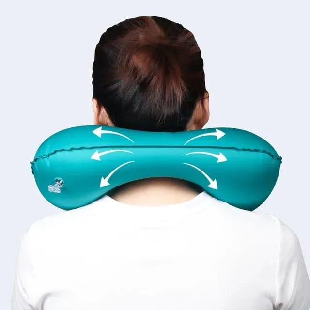 Premium Inflatable Travel Neck Pillow with Built-in Pump — ৪