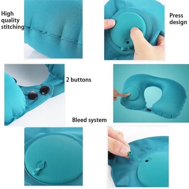Premium Inflatable Travel Neck Pillow with Built-in Pump — ৩
