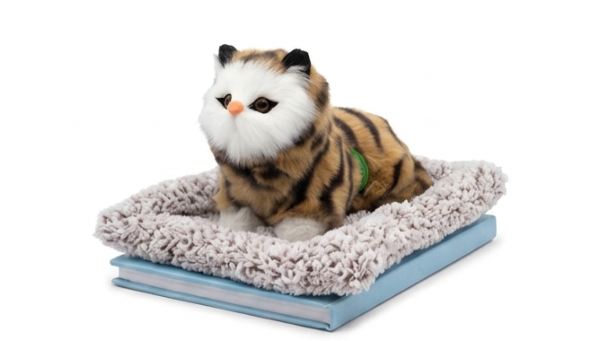 Adorable Sleeping Tiger-Striped Cat Plush Figure with Cushion Base — ২