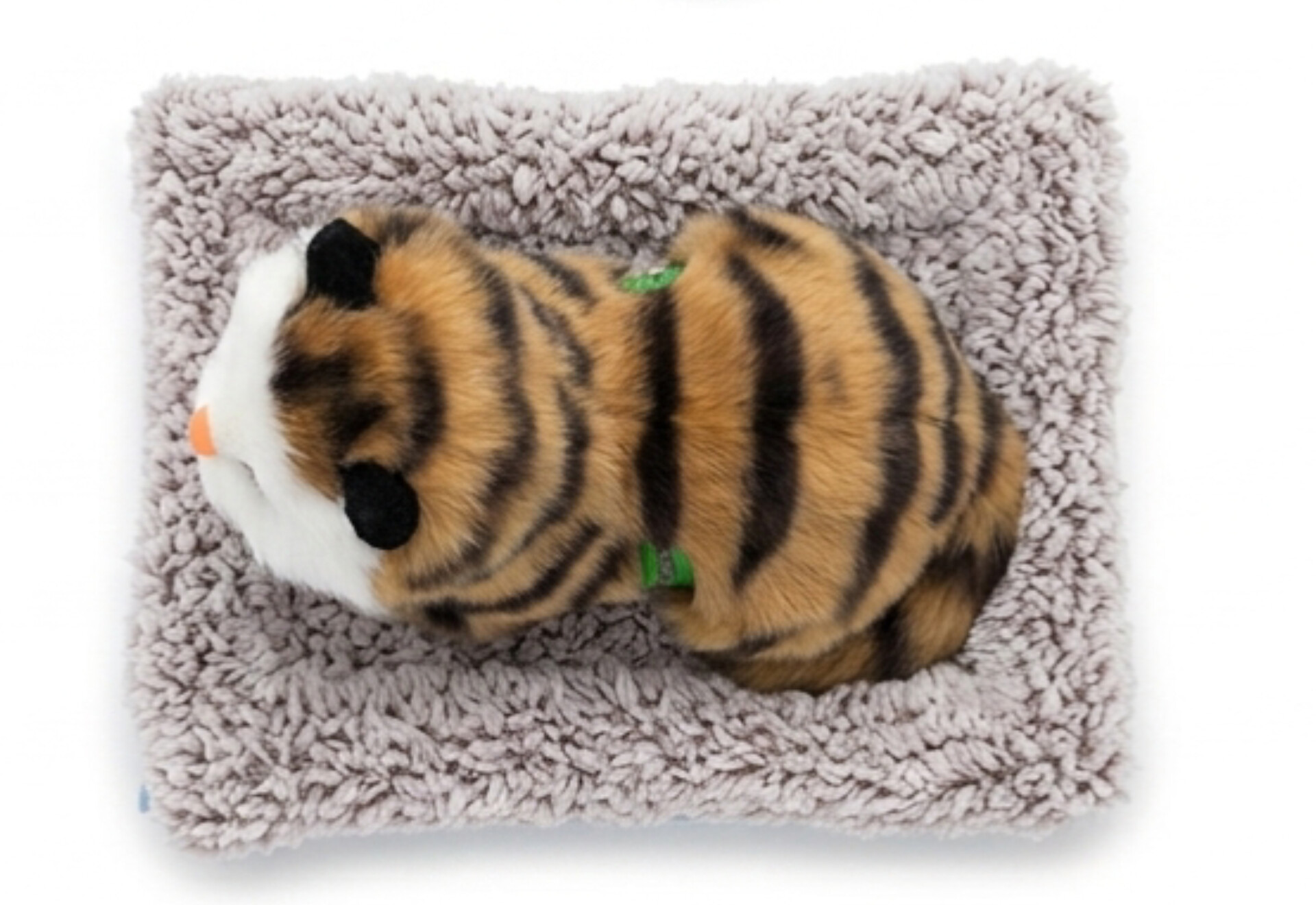 Adorable Sleeping Tiger-Striped Cat Plush Figure with Cushion Base — ৩