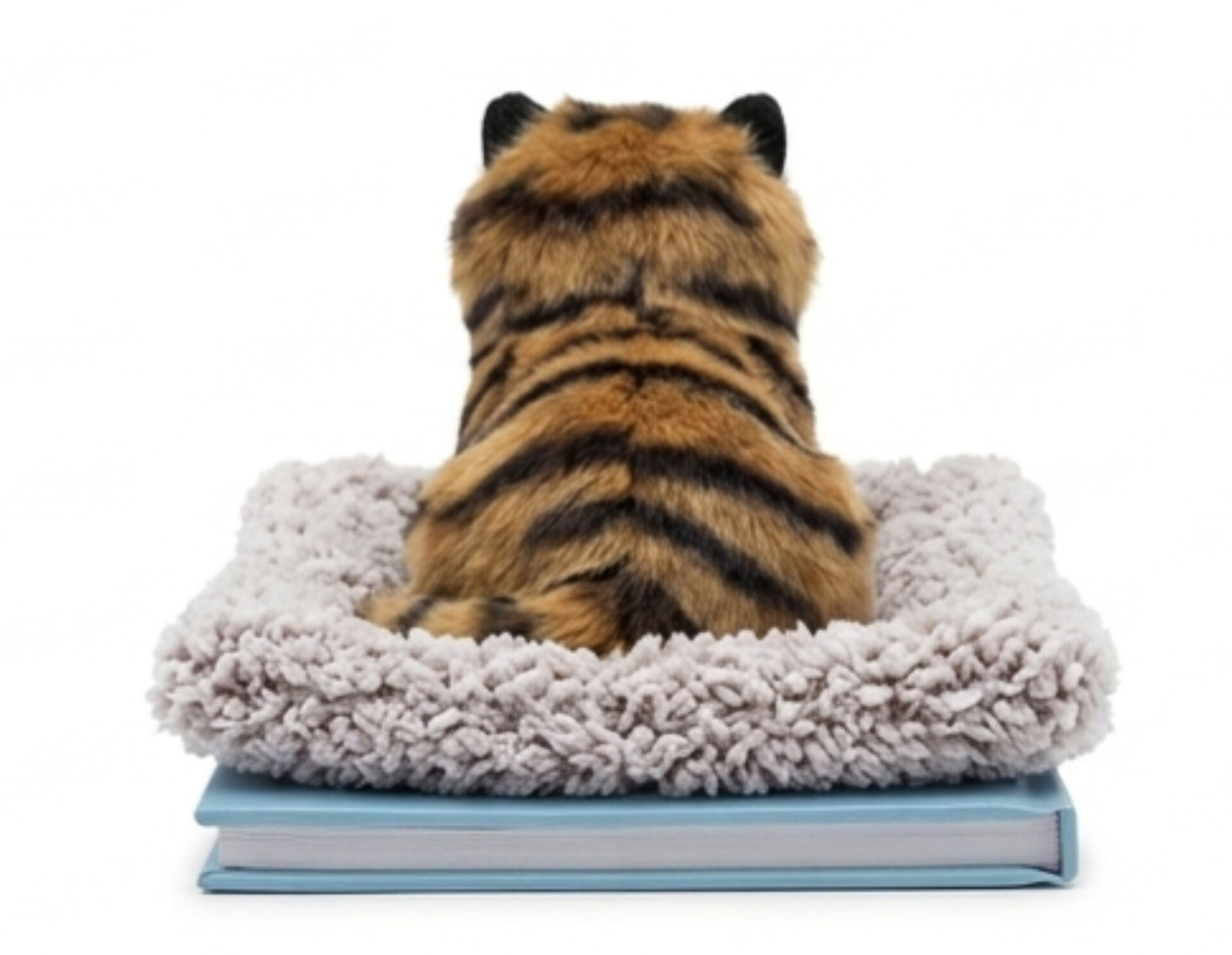 Adorable Sleeping Tiger-Striped Cat Plush Figure with Cushion Base — ৪