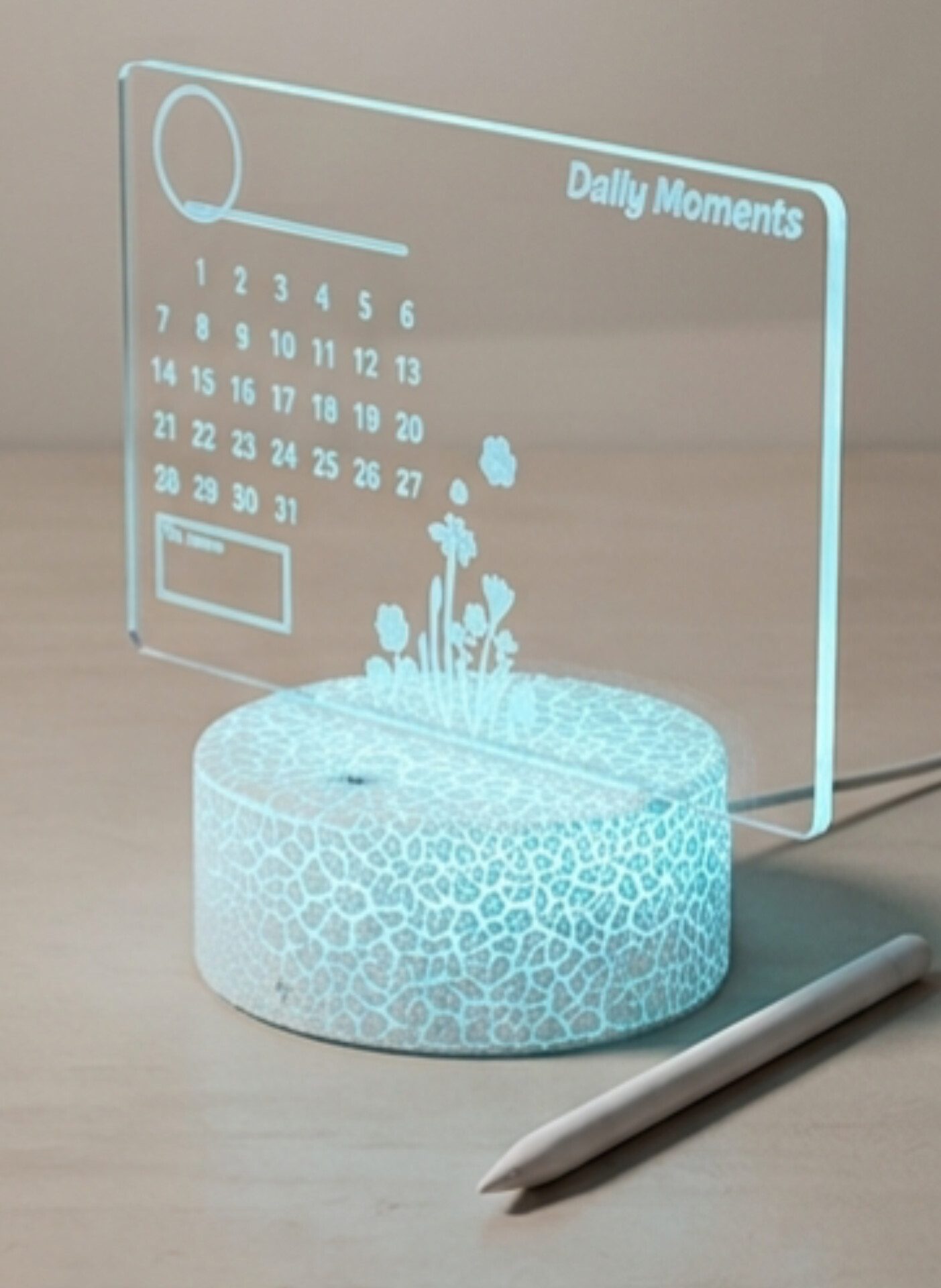 Daily Moments Acrylic Calendar Night Light — ২