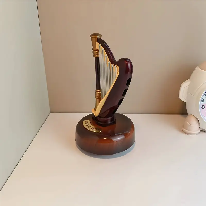 Vintage Miniature Harp Music Box — ২