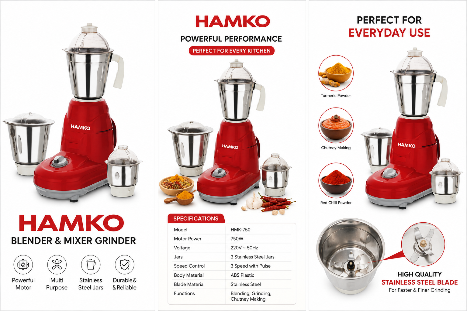 HAMKO Blender & Mixer Grinder (HMK-750) — ৪
