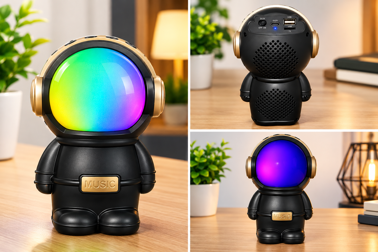 Astronaut Shape Wireless Bluetooth Speaker with RGB Ambient Light — ৩
