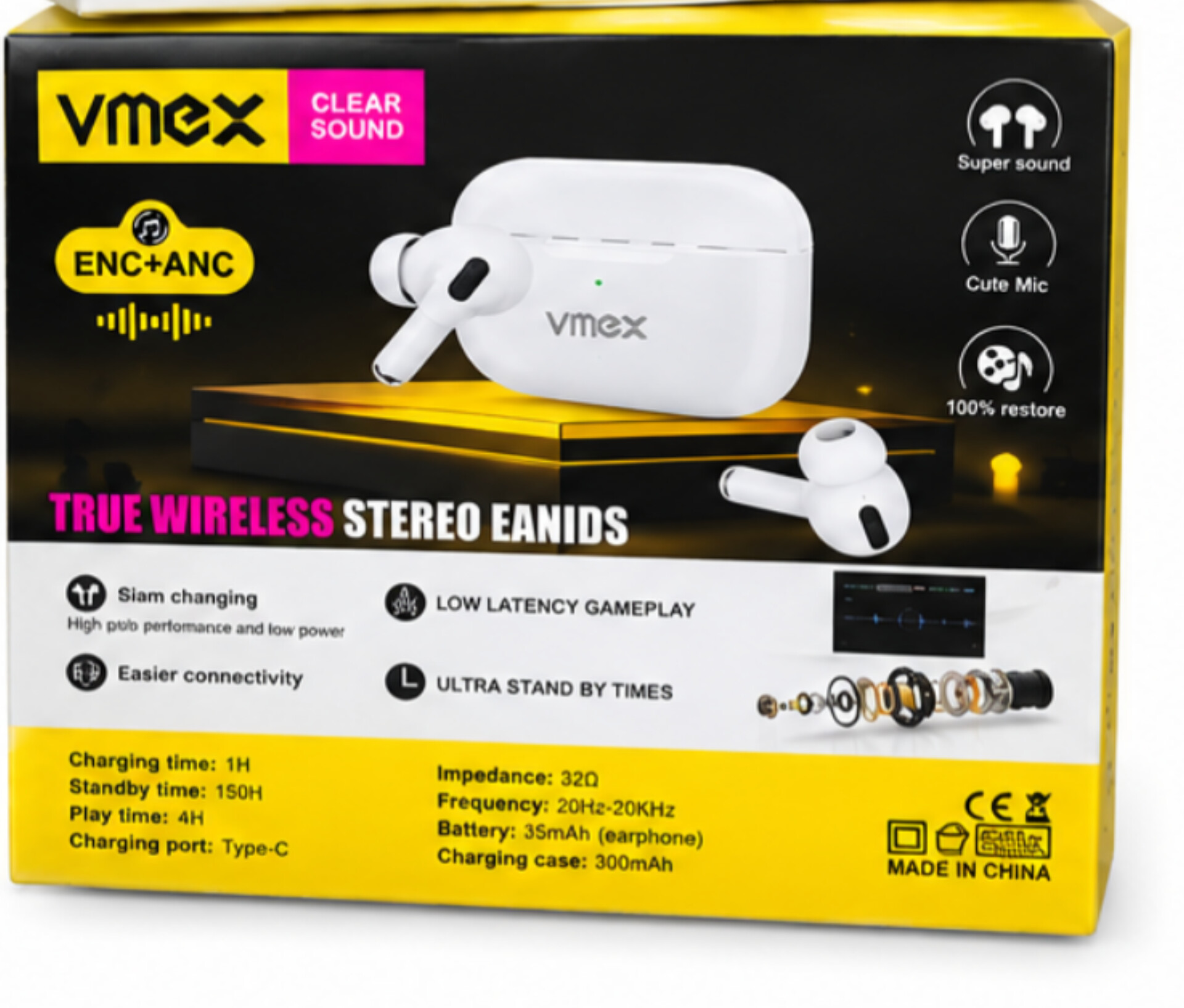 VMEX-A3 Pro TWS Wireless Earbuds — ৩