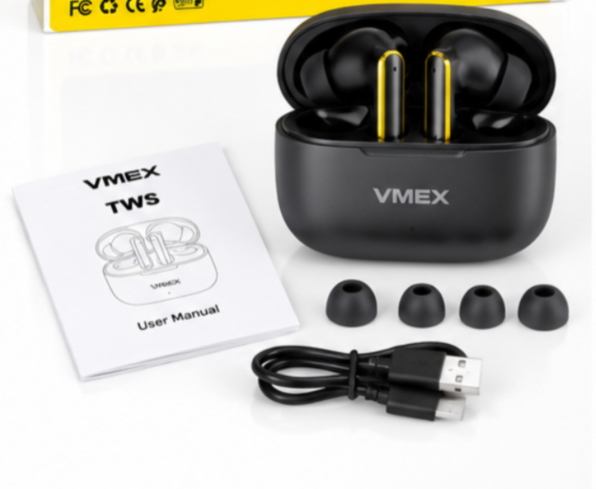 VMEX Premium Quality TWS Stereo Surround Sound Earbuds — ২