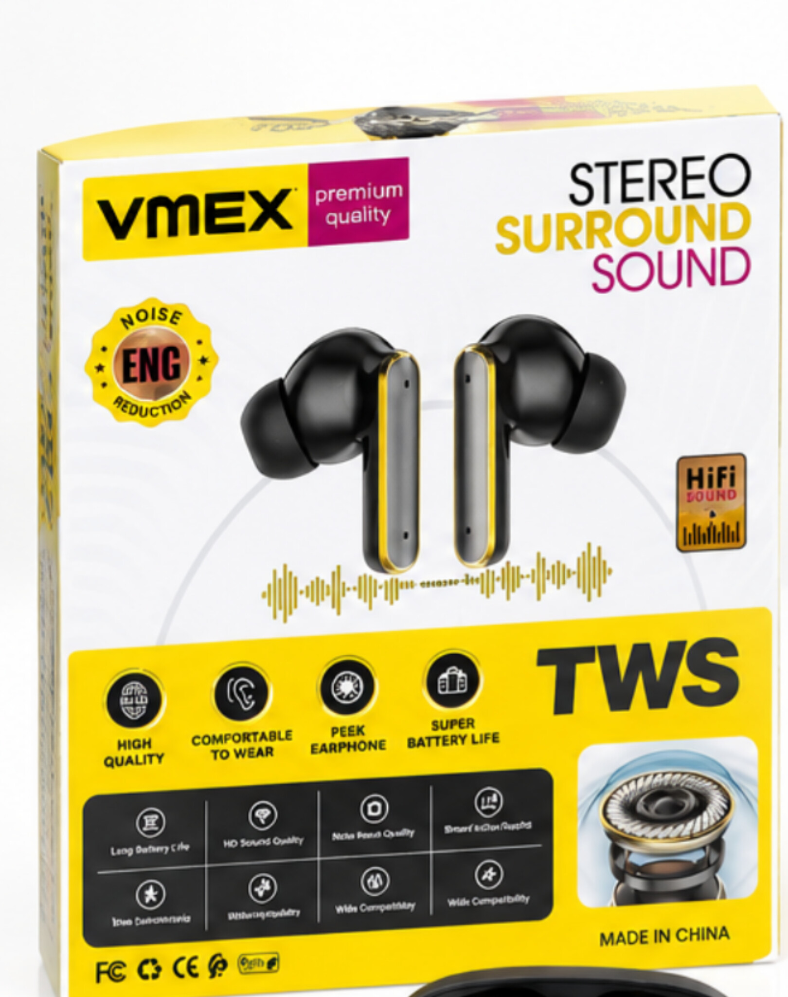 VMEX Premium Quality TWS Stereo Surround Sound Earbuds — ৩